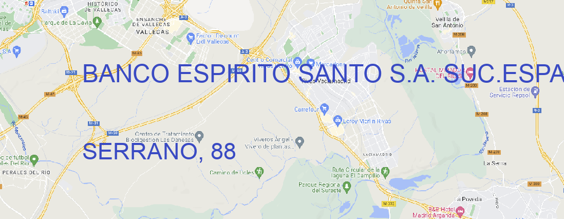 Oficina BANCO ESPIRITO SANTO S.A. SUC.ESPAÑA MADRID